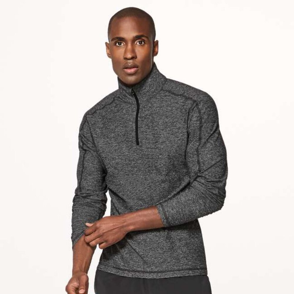 Lululemon Men's Surge Warm 1/2 Zip - Black/Grey